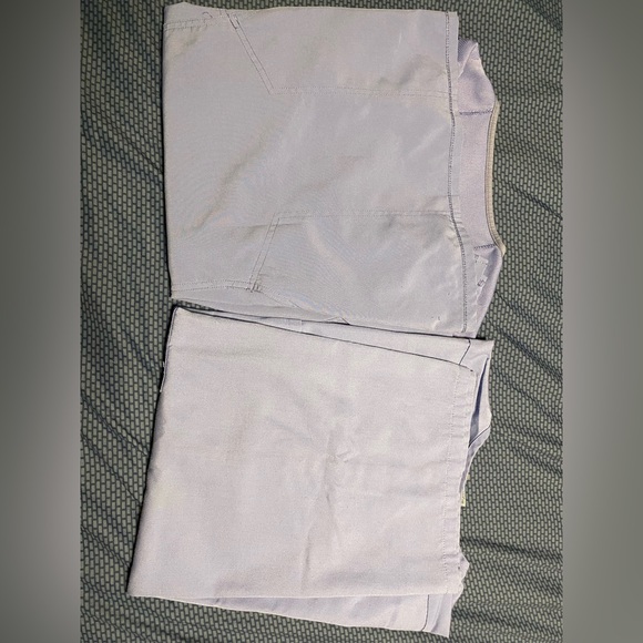 Two (2) USED Scrub Tops - Medium - Ceil Blue - Cherokee - (Fair / Good) - - Picture 2 of 2